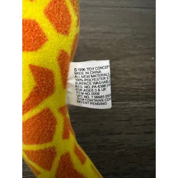 Vintage 1996 Toy Concepts Yellow Dinosaur Plush‎ - Picture 4 of 5